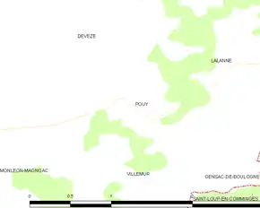 Poziția localității Pouy