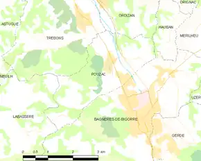 Poziția localității Pouzac