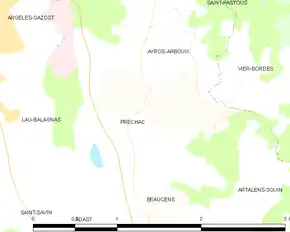 Poziția localității Préchac