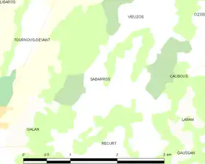 Poziția localității Sabarros