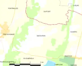 Poziția localității Sadournin