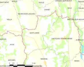 Poziția localității Saint-Lanne