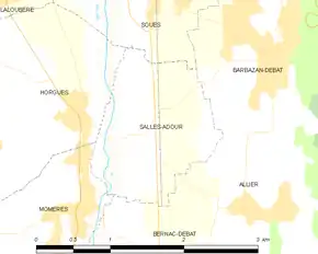 Poziția localității Salles-Adour