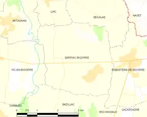 Poziția localității Sarriac-Bigorre
