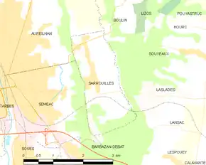 Poziția localității Sarrouilles