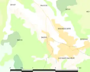 Poziția localității Sassis