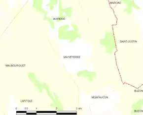 Poziția localității Sauveterre
