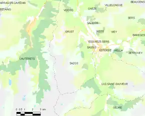 Poziția localității Sazos