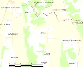 Poziția localității Sénac