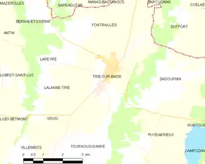 Poziția localității Trie-sur-Baïse