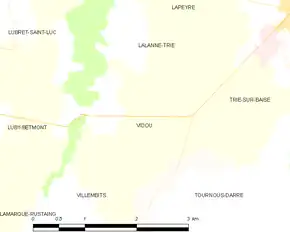 Poziția localității Vidou