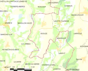 Poziția localității Vidouze