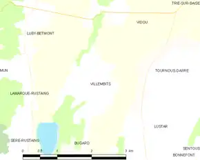 Poziția localității Villembits