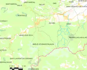 Poziția localității Amélie-les-Bains-Palalda