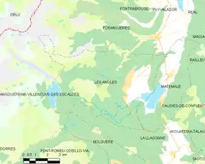Poziția localității Les Angles