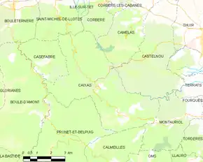 Poziția localității Caixas