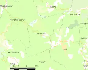 Poziția localității Calmeilles