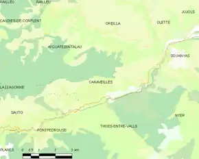 Poziția localității Canaveilles