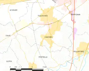 Poziția localității Canohès