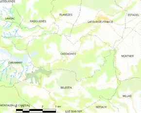 Poziția localității Cassagnes