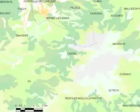 Poziția localității Casteil