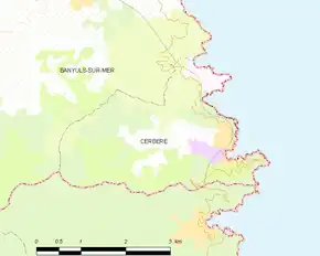 Poziția localității Cerbère