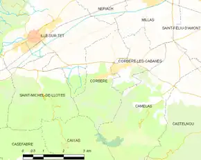 Poziția localității Corbère