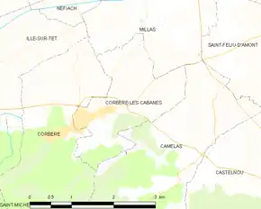 Poziția localității Corbère-les-Cabanes