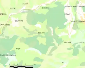 Poziția localității Escaro