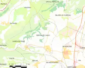 Poziția localității Espira-de-l'Agly