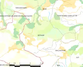 Poziția localității Estavar