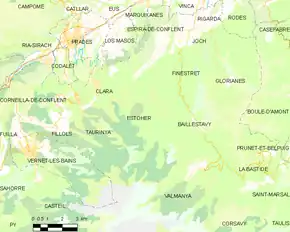 Poziția localității Estoher