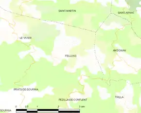 Poziția localității Felluns