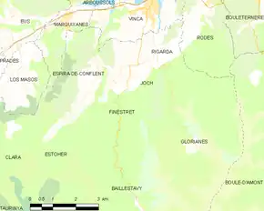 Poziția localității Finestret