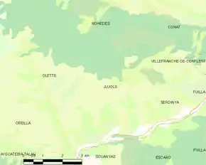 Poziția localității Jujols