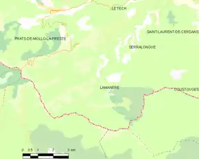 Poziția localității Lamanère