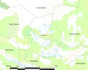 Poziția localității Lansac