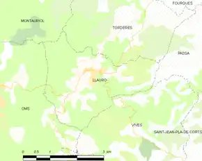 Poziția localității Llauro