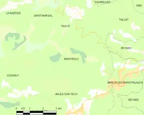 Poziția localității Montbolo