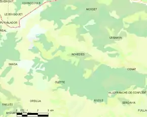 Poziția localității Nohèdes