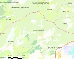 Poziția localității Opoul-Périllos