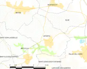 Poziția localității Ortaffa