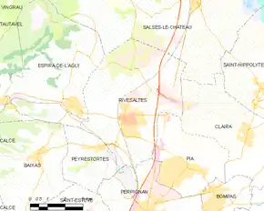 Poziția localității Rivesaltes