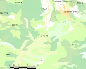 Poziția localității Sahorre