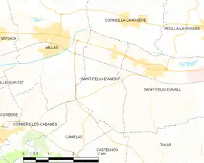 Poziția localității Saint-Féliu-d'Amont