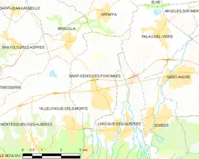 Poziția localității Saint-Génis-des-Fontaines