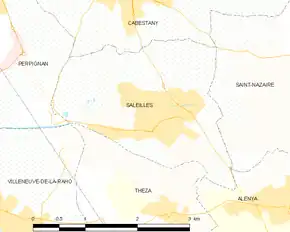 Poziția localității Saleilles