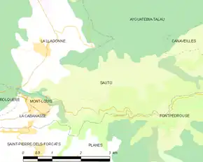 Poziția localității Sauto