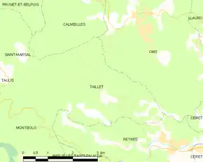 Poziția localității Taillet