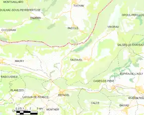 Poziția localității Tautavel